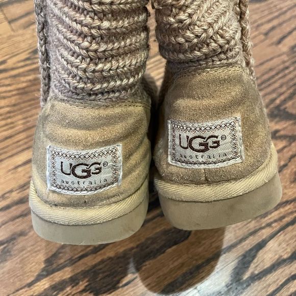 EUC UGG Cardy Sweater Sock Boots Sz. 7 Tan - Picture 2 of 9